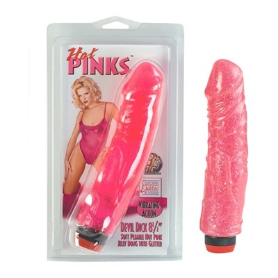 California Exotics Hot Pinks Devil Dick 8.5 inch Vibrator: 1-pack