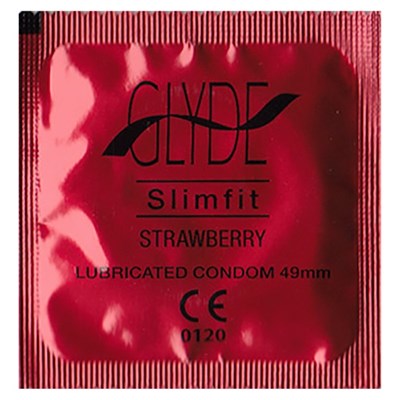 GLYDE Strawberry Slimfit Lubricated Condoms: 12-Pack
