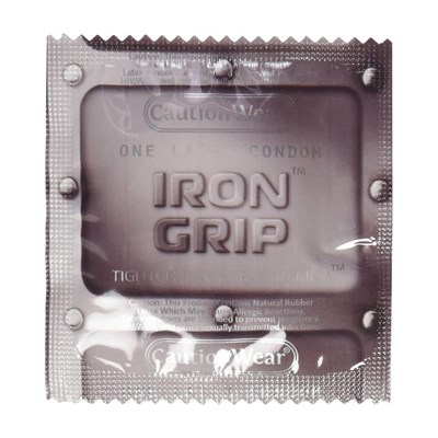 Caution Wear Iron Grip Snugger Fit Condoms: 12-Pack