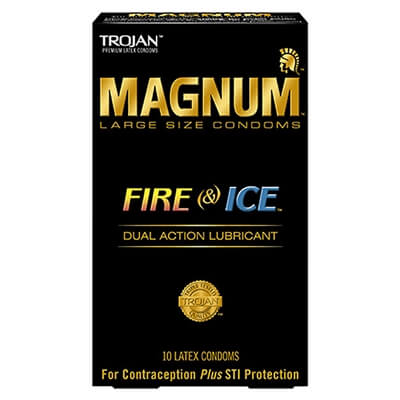 Trojan Magnum Fire & Ice Dual Lubricated Condoms: 10-Pack