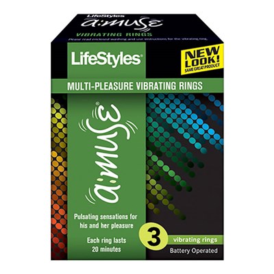 Lifestyles a:muse Multi-Pleasure Vibrating Rings: 3-Pack