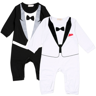 $ 6.25 Newborn Baby Casual Romper Gentleman Long Sleeve Climb Clothes Sets Baby Clothing for Boys