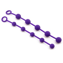 Textured Silicone Anal Beads - 2 Strands
