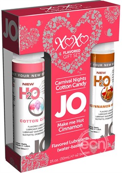 JO XOXO Flavored Gift Set Waterbased Lubes Cotton Candy And Cinnamon