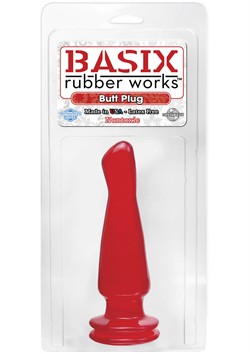 Basix 5" Butt Plug Red - Anal Toy