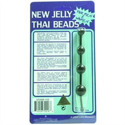 Jelly Thai Anal Beads Black - Anal Toy