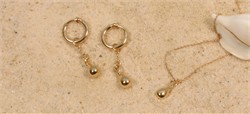 Gold Non-Piercing Labia Rings with Pendant