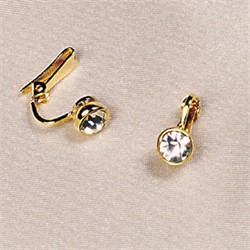 Gold Non-Piercing Labia Clips with Crystal Inlay