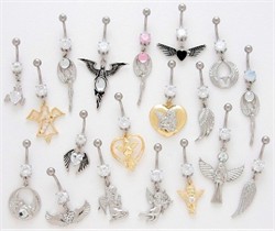 Assorted Angels & Wings Belly Jewelry - Crystal Jewelry