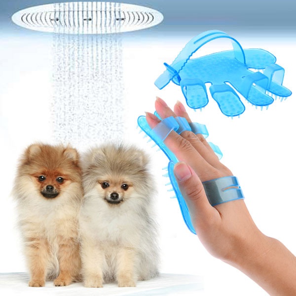 Hand Shape Dogs & Cats Pet Grooming Bath Massage Glove Brush