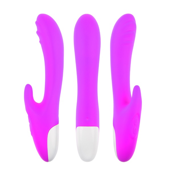 Dual Motor 30-Frequency Vibration Vibrator G-spot Massager Female Masturbation Toy Silicone Waterproof USB Rechargeable - Purple