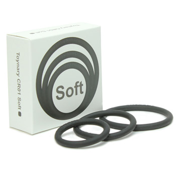 Toynary CR01 soft silicone cock rings (Black)