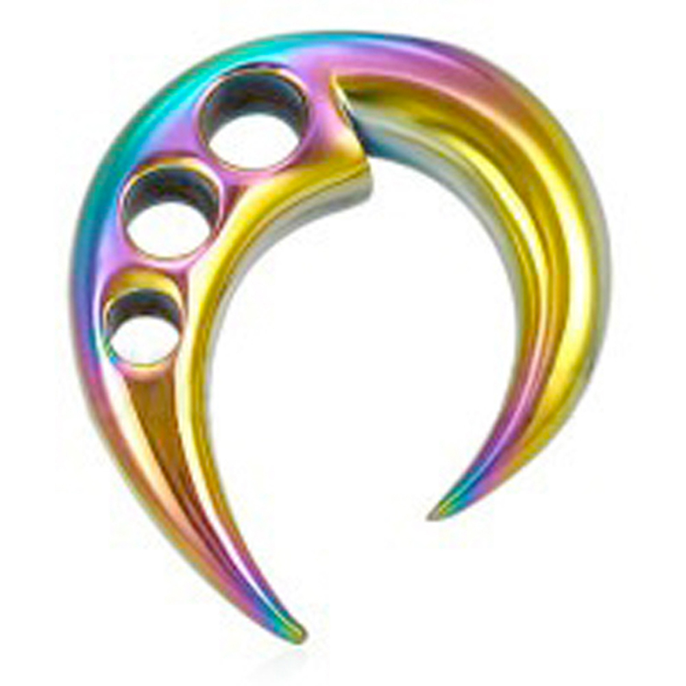 Rainbow Ear Taper Expander w/ Triple hole design. - GLBT Gay & Lesbian Pride Earring (Ear Plug/ Body Jewelry)