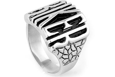 Biker Ring - Stainless Steel Motorcycle Band w/ Biker text